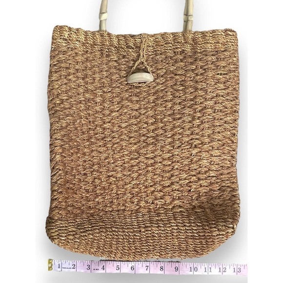 Boho Woven Straw Purse Beach Vacation Tan Bag Resort Tropical - Picture 9 of 12